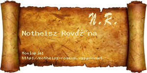 Notheisz Rovéna névjegykártya